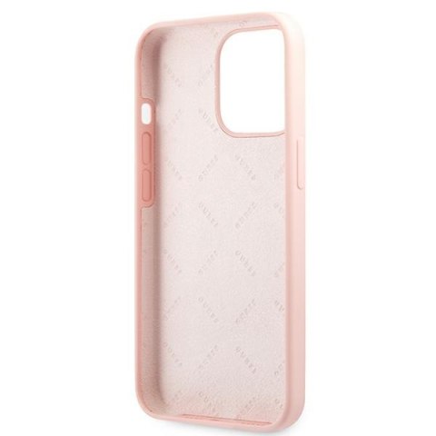 Guess GUHCP13LLS4GWPI iPhone 13 Pro / 13 6,1" różowy/pink hard case Silicone 4G Logo