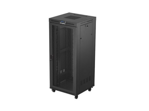 Szafa instalacyjna rack stojąca 19" 37U 800X800 czarna drzwi perforowane LCD Lanberg (Flat Pack)