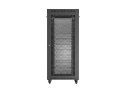 Szafa instalacyjna rack stojąca 19" 37U 800X800 czarna drzwi perforowane LCD Lanberg (Flat Pack)