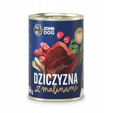 JOHN DOG Berry Adult Dziczyzna z malinami - mokra karma dla psa - 400 g
