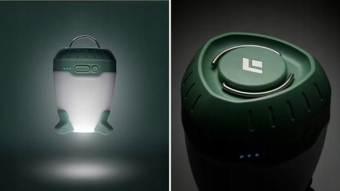 Latarka biwakowa Black Diamond Orbiter 450, desert sage + Chusta wielofunkcyjna Buff Merino Lightweight, solid black