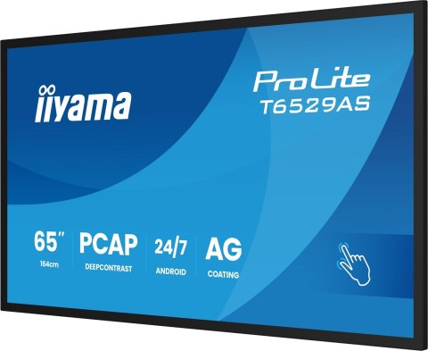 Interaktywny Wyświetlacz iiyama T6529AS-B1AG 65" All-In-One 3840x2160 4K UHD 4GB RAM 32GB Pamięci Android 14 2xHDMI+USB-C VESA 4