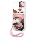 Guess GUHCP13XKCABPI iPhone 13 Pro Max 6,7" różowy/pink hardcase Camo Strap Collection