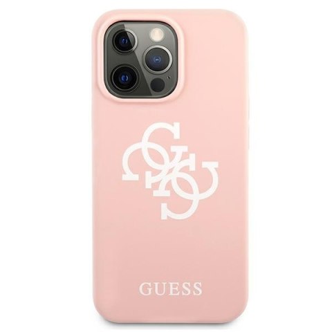 Guess GUHCP13XLS4GWPI iPhone 13 Pro Max 6,7" różowy/pink hard case Silicone 4G Logo