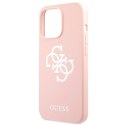 Guess GUHCP13XLS4GWPI iPhone 13 Pro Max 6,7" różowy/pink hard case Silicone 4G Logo