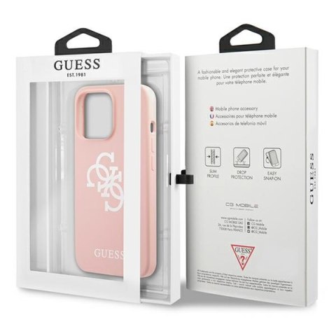 Guess GUHCP13XLS4GWPI iPhone 13 Pro Max 6,7" różowy/pink hard case Silicone 4G Logo
