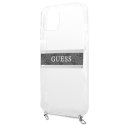 Guess GUHCP13SKC4GBSI iPhone 13 mini 5,4" Transparent hardcase 4G Grey Strap Silver Chain