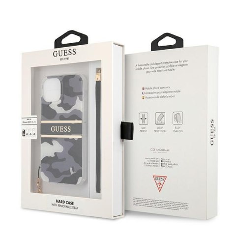 Guess GUHCP13SKCABBK iPhone 13 mini 5,4" czarny/black hardcase Camo Strap Collection
