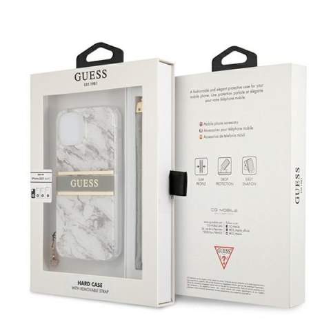 Guess GUHCP13SKMABGR iPhone 13 mini 5,4" szary/grey hardcase Marble Strap Collection