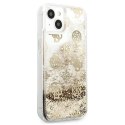 Guess GUHCP13SLGPEGO iPhone 13 mini 5,4" złoty/gold hardcase Peony Liquid Glitter