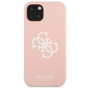 Guess GUHCP13SLS4GWPI iPhone 13 mini 5,4" różowy/pink hard case Silicone 4G Logo