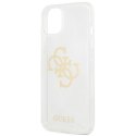 Guess GUHCP13SPCUGL4GTR iPhone 13 mini 5,4" transparent hard case Glitter 4G Big Logo