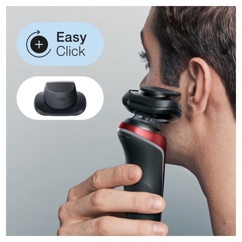 Golarka Braun model 61-R1200s czas pracy 50 min Wet & Dry kolor czerwony/czarny