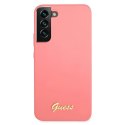 Guess GUHCS22MLSLMGFU S22+ S906 fuksja/fuchsia hardcase Silicone Script Metal Logo