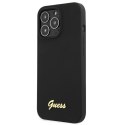 Guess GUHMP13XLSLMGBK iPhone 13 Pro Max 6,7" black/czarny hardcase Silicone Script Gold Logo MagSafe