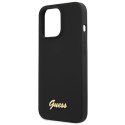 Guess GUHMP13XLSLMGBK iPhone 13 Pro Max 6,7" black/czarny hardcase Silicone Script Gold Logo MagSafe