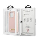 Guess GUHMP13XLSLMGLP iPhone 13 Pro Max 6,7" jasnoróżowy/light pink hardcase Silicone Script Gold Logo Magsafe