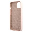 Guess GUHMP13MLSLMGLP iPhone 13 6,1" jasnoróżowy/light pink hardcase Silicone Script Gold Logo Magsafe