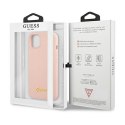 Guess GUHMP13MLSLMGLP iPhone 13 6,1" jasnoróżowy/light pink hardcase Silicone Script Gold Logo Magsafe