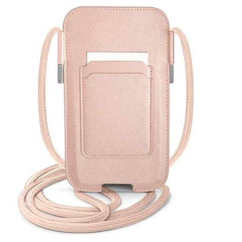 Guess Torebka GUPHMPSASBPI 6,1" różowy/pink Saffiano Strap