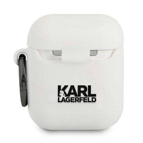 Karl Lagerfeld KLACA2SILCHWH AirPods cover biały/white Silicone Choupette