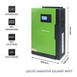 Hybrydowy inwerter solarny Qoltec Off-Grid 6KVA | 3,5kW | 100A | 24V | MPPT | Sinus