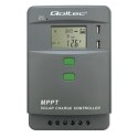 Solarny regulator ładowania MPPT z czujnikiem temperatury Qoltec 30A 12V/24V LCD 2xUSB Bluetooth APP GEL LiFePO4