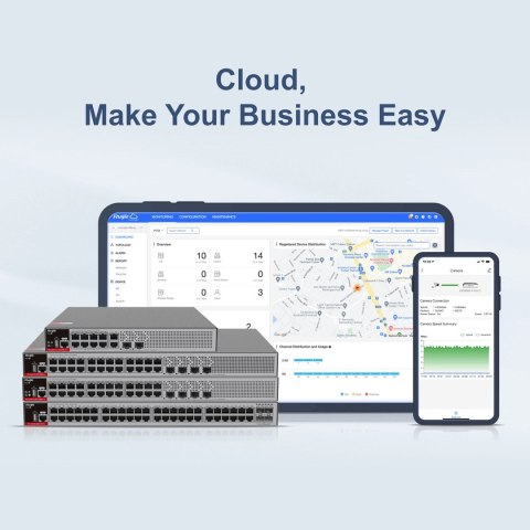 Zarządzalny Switch Ruijie | L2+ | 24 porty 1Gbit + 4 porty SFP 2.5Gbit | 1 wbudowany zasilacz AC | Rack