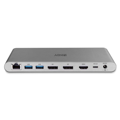 Lindy 43349 stacja dokująca Przewodowa USB 3.2 Gen 1 (3.1 Gen 1) Type-C Srebrny