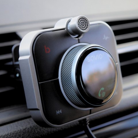 SAVIO TR-14 TRANSMITER SAMOCHODOWY FM Z BLUETOOTH I ŁADOWARKĄ,QUICK CHARGE 3.0 I POWER DELIVERY, RED. SZUMÓW