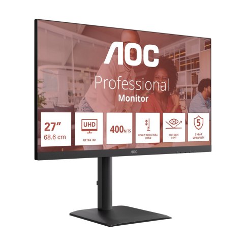 AOC E4 U27E4CV monitor komputerowy 68,6 cm (27") 3840 x 2160 px 4K Ultra HD LED Czarny