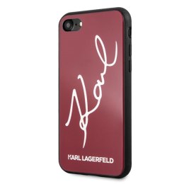 Karl Lagerfeld KLHCI8DLKSRE iPhone 7/8 SE 2020 / SE 2022 czerwony/red hard case Signature Glitter