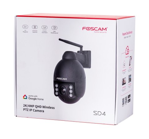 Kamera IP obrotowa Foscam SD4 WiFi 4MP, czarna