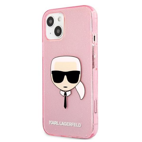 Karl Lagerfeld KLHCP13SKHTUGLP iPhone 13 mini 5,4" różowy/pink hardcase Glitter Karl`s Head