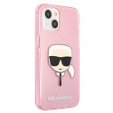 Karl Lagerfeld KLHCP13SKHTUGLP iPhone 13 mini 5,4" różowy/pink hardcase Glitter Karl`s Head