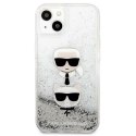 Karl Lagerfeld KLHCP13SKICGLS iPhone 13 mini 5,4" srebrny/silver hardcase Liquid Glitter Karl&Choupette Head