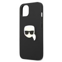 Karl Lagerfeld KLHCP13SPKMK iPhone 13 mini 5,4" czarny/black hardcase Leather Ikonik Karl`s Head Metal