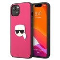 Karl Lagerfeld KLHCP13SPKMP iPhone 13 mini 5,4" różowy/pink hardcase Leather Ikonik Karl`s Head Metal