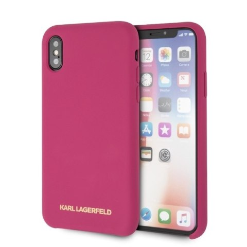 Karl Lagerfeld KLHCPXSLROG iPhone X/Xs hardcase fuksja/fushia Silicone