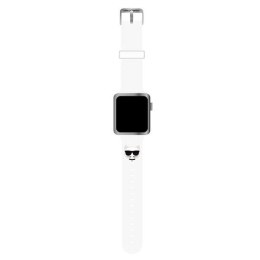 Karl Lagerfeld Pasek KLAWMSLCW Apple Watch 38/40/41mm biały/white strap Silicone Choupette Heads