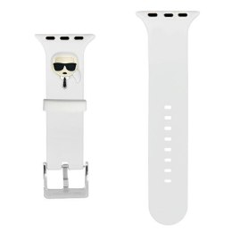 Karl Lagerfeld Pasek KLAWMSLKW Apple Watch 38/40/41mm biały/white strap Silicone Karl Heads