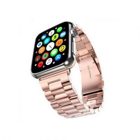 Mercury pasek Metal Apple Watch 44/45mm różowo złoty/pink gold