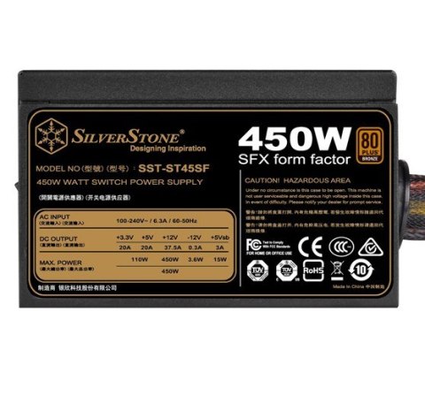 Silverstone ST45SF moduł zasilaczy 450 W 20+4 pin ATX SFX Czarny