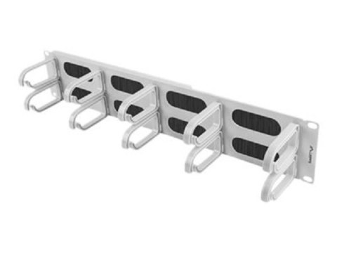 Organizer kabli 19'' 1U Panel szczotkowany Typ B szary