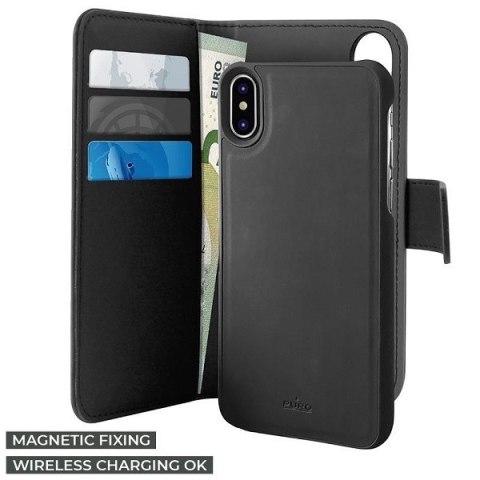 Puro Wallet Detachable iPhone Xr 2w1 czarne/black IPCX61BOOKC3BLK