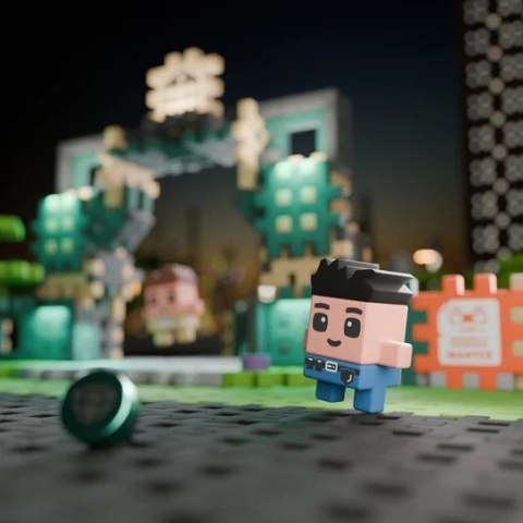 MARIOINEX Klocki Mini Waffle City Napad na bank, 148 elementów