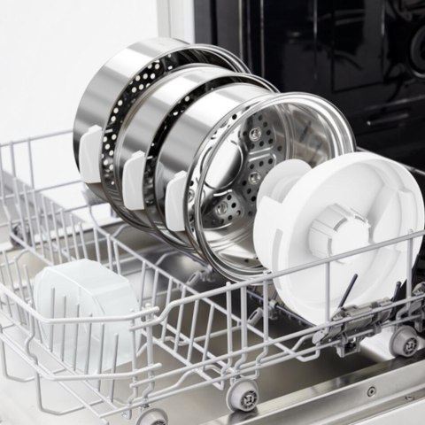 Tefal Convenient Series Deluxe VC502D szybkowar parowy 3 kosz. Blat 900 W Stal nierdzewna, Biały