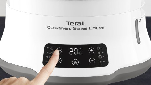 Tefal Convenient Series Deluxe VC502D szybkowar parowy 3 kosz. Blat 900 W Stal nierdzewna, Biały