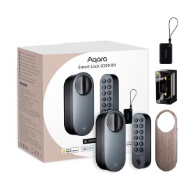 Aqara Smart Lock U200 Kit Czarny | Inteligentny zamek do drzwi | HomeKit, Thread, Bluetooth 5.1, NFC