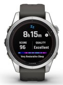 Zegarek sportowy Garmin Fenix 7S Pro Solar Silver SS Grapphite